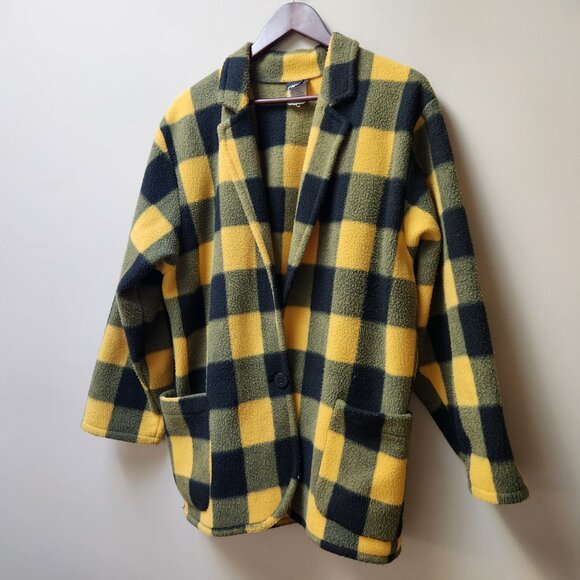Vintage warm fleece plaid shacket / l/xl - Picture 3 of 6